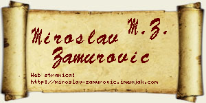 Miroslav Zamurović vizit kartica
